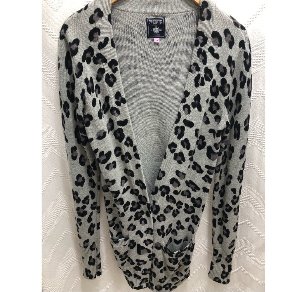 PINK Leopard Sweater Cardi